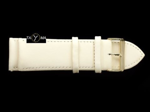 Pasek skórzany do zegarka - beżowy/złoty - 24mm Pasek skórzany do zegarka - beżowy/złoty - 24mm
