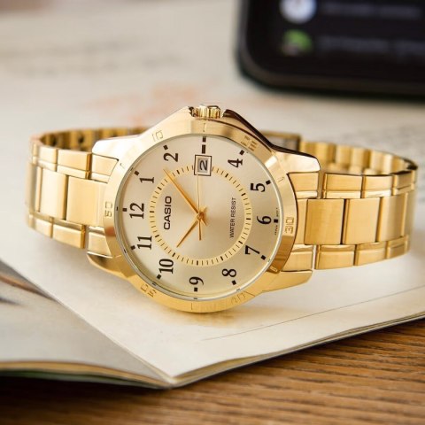 ZŁOTY ZEGAREK MĘSKI CASIO MTP-V004G-9B (zd047a) + BOX ZŁOTY ZEGAREK MĘSKI CASIO MTP-V004G-9B (zd047a) + BOX