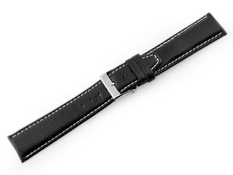 Pasek skórzany do zegarka W26 - PREMIUM - czarny/białe - 20mm Pasek skórzany do zegarka W26 - PREMIUM - czarny/białe - 20mm