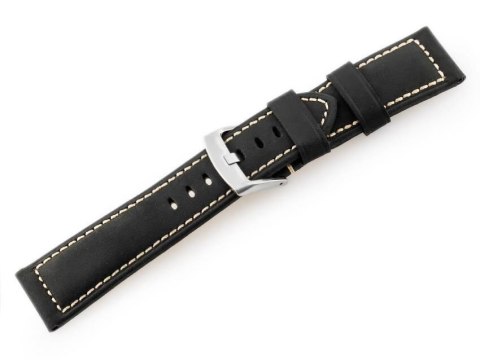 Pasek skórzany do zegarka W29 - czarny - 22mm Pasek skórzany do zegarka W29 - czarny - 22mm