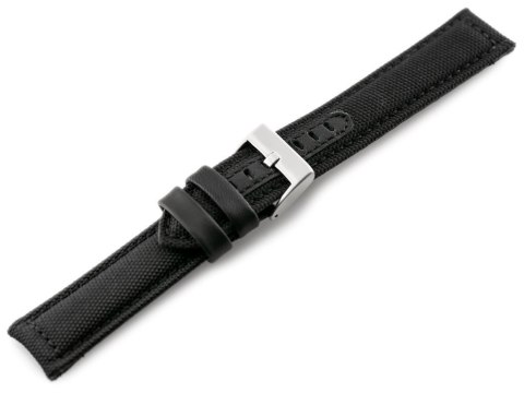 Pasek skórzany do zegarka W34 - PREMIUM - czarny/czarne - 22mm Pasek skórzany do zegarka W34 - PREMIUM - czarny/czarne - 22mm
