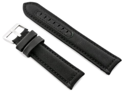Pasek skórzany do zegarka W34 - PREMIUM - czarny/czarne - 22mm Pasek skórzany do zegarka W34 - PREMIUM - czarny/czarne - 22mm