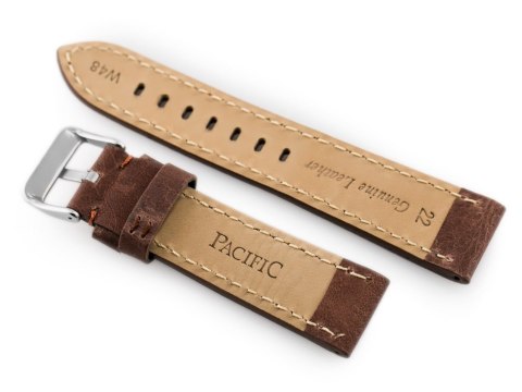 Pasek skórzany do zegarka W48 - PREMIUM - ciemnobrązowy II - 24mm Pasek skórzany do zegarka W48 - PREMIUM - ciemnobrązowy II - 24mm