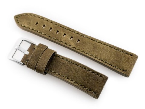 Pasek skórzany do zegarka W48 - PREMIUM - oliwkowy - 22mm Pasek skórzany do zegarka W48 - PREMIUM - oliwkowy - 22mm