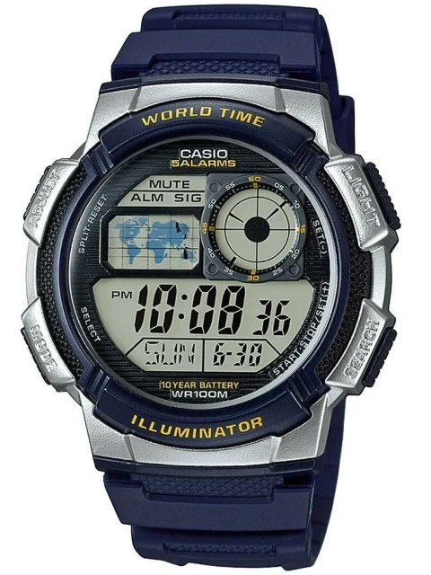 ZEGAREK MĘSKI CASIO AE-1000W 2AV (zd073e) - WORLD TIME + BOX ZEGAREK MĘSKI CASIO AE-1000W 2AV (zd073e) - WORLD TIME + BOX