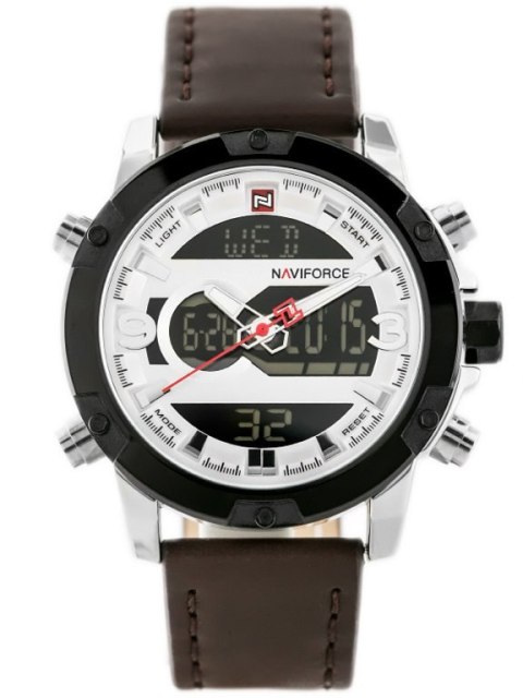 ZEGAREK MĘSKI NAVIFORCE - NF9097 (zn043a) - brown/silver ZEGAREK MĘSKI NAVIFORCE - NF9097 (zn043a) - brown/silver