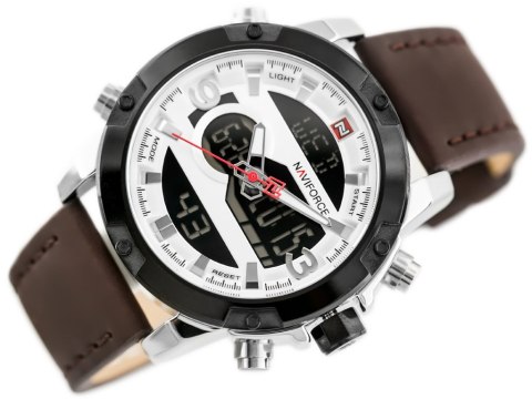 ZEGAREK MĘSKI NAVIFORCE - NF9097 (zn043a) - brown/silver ZEGAREK MĘSKI NAVIFORCE - NF9097 (zn043a) - brown/silver