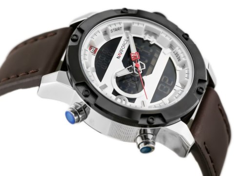 ZEGAREK MĘSKI NAVIFORCE - NF9097 (zn043a) - brown/silver ZEGAREK MĘSKI NAVIFORCE - NF9097 (zn043a) - brown/silver