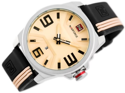 ZEGAREK MĘSKI NAVIFORCE - NF9098 (zn045a) - beige/black ZEGAREK MĘSKI NAVIFORCE - NF9098 (zn045a) - beige/black