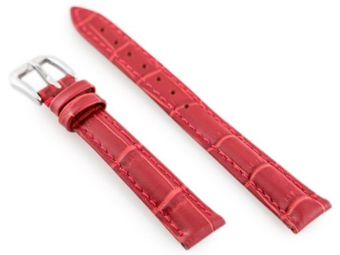Pasek skórzany do zegarka W64 - czerwony - 12mm Pasek skórzany do zegarka W64 - czerwony - 12mm