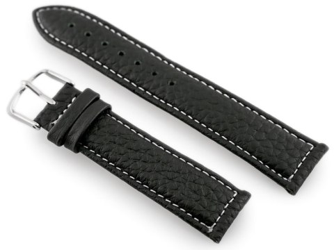 Pasek skórzany do zegarka W71 - czarny/biały - 18mm Pasek skórzany do zegarka W71 - czarny/biały - 18mm