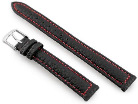 Pasek skórzany do zegarka W71 - czarny/czerwony - 12mm Pasek skórzany do zegarka W71 - czarny/czerwony - 12mm