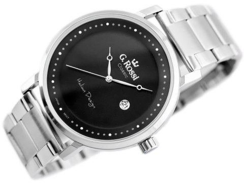 ZEGAREK G. ROSSI - C6182B-1C1 (zg256a) s./black + BOX ZEGAREK G. ROSSI - C6182B-1C1 (zg256a) s./black + BOX