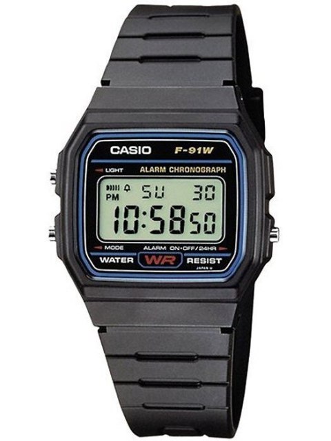 ZEGAREK MĘSKI CASIO F-91W-1YER (zd086a) - KLASYKA + BOX ZEGAREK MĘSKI CASIO F-91W-1YER (zd086a) - KLASYKA + BOX