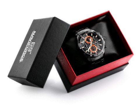 ZEGAREK MĘSKI NAVIFORCE - NF9149 (zn090a) black / orange + BOX ZEGAREK MĘSKI NAVIFORCE - NF9149 (zn090a) black / orange + BOX