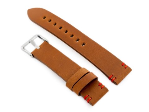 Pasek skórzany do zegarka W110 - brąz/czerwone - 20mm Pasek skórzany do zegarka W110 - brąz/czerwone - 20mm