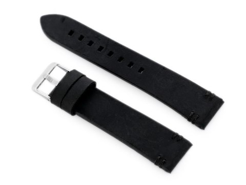 Pasek skórzany do zegarka W110 - czarny - 22mm Pasek skórzany do zegarka W110 - czarny - 22mm