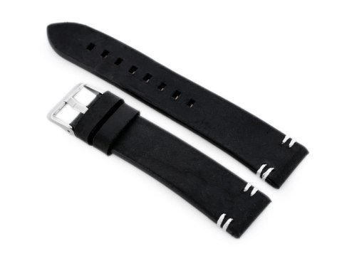 Pasek skórzany do zegarka W110 - czarny/białe - 20mm Pasek skórzany do zegarka W110 - czarny/białe - 20mm