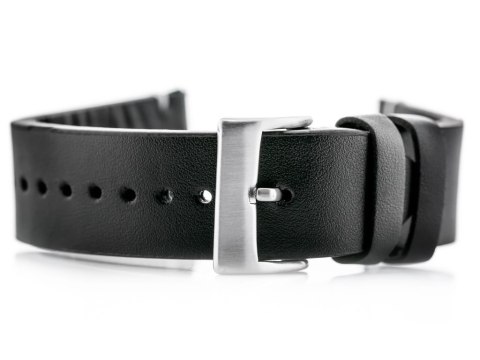 Pasek skórzany do zegarka W118 - czarny/białe - 24mm Pasek skórzany do zegarka W118 - czarny/białe - 24mm