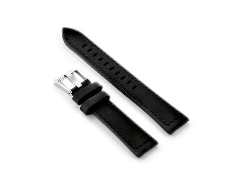 Pasek skórzany do zegarka W25 - czarny - 22mm Pasek skórzany do zegarka W25 - czarny - 22mm
