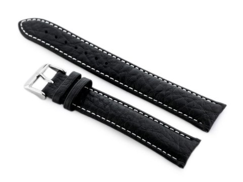 Pasek skórzany do zegarka W05XL czarny/białe - 20mm Pasek skórzany do zegarka W05XL czarny/białe - 20mm