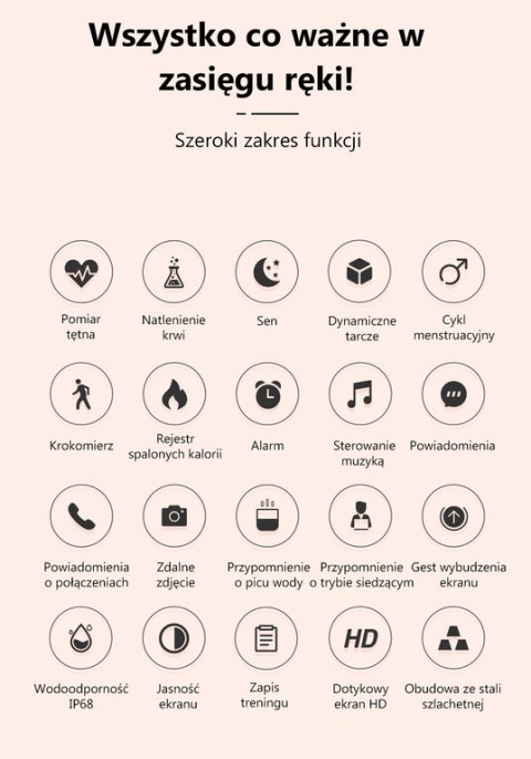 SMARTWATCH DAMSKI G. Rossi SW014-2 rosegold (sg009b) SMARTWATCH DAMSKI G. Rossi SW014-2 rosegold (sg009b)