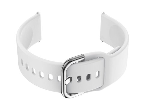 Pasek gumowy do smartwatch U01 - biały/srebrny - 18mm Pasek gumowy do smartwatch U01 - biały/srebrny - 18mm