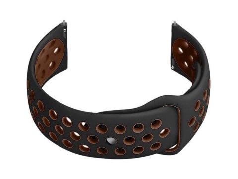 Pasek gumowy do smartwatch U11 - czarny/brązowy - 20mm Pasek gumowy do smartwatch U11 - czarny/brązowy - 20mm