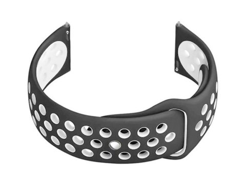 Pasek gumowy do smartwatch U11 - szary/biały - 20mm Pasek gumowy do smartwatch U11 - szary/biały - 20mm