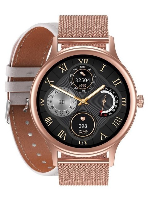 SMARTWATCH DAMSKI PACIFIC 18-2 - BRANSOLETA + PASEK: Rosegold / Biały (sy015b) SMARTWATCH DAMSKI PACIFIC 18-2 - BRANSOLETA + PASEK: Rosegold / Biały (sy015b)