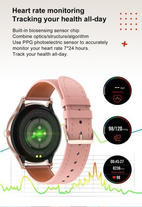 SMARTWATCH DAMSKI PACIFIC 18-2 - BRANSOLETA + PASEK: Rosegold / Biały (sy015b) SMARTWATCH DAMSKI PACIFIC 18-2 - BRANSOLETA + PASEK: Rosegold / Biały (sy015b)