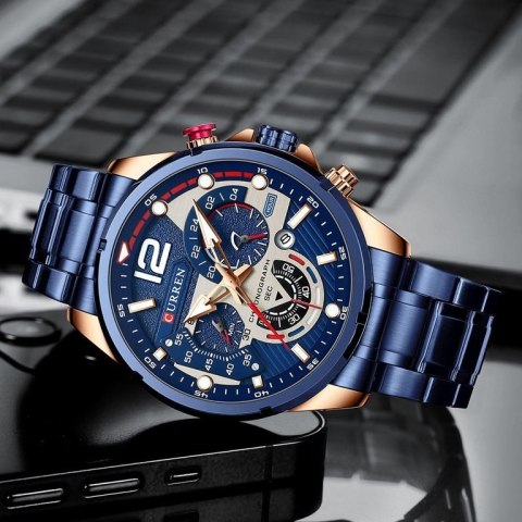 ZEGAREK MĘSKI CURREN 8395 (zc019e) - CHRONOGRAF ZEGAREK MĘSKI CURREN 8395 (zc019e) - CHRONOGRAF