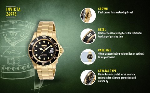 ZEGAREK MĘSKI INVICTA PRO DIVER 26975 - WODOSZCZELNOŚĆ 200m, koperta 40mm ZEGAREK MĘSKI INVICTA PRO DIVER 26975 - WODOSZCZELNOŚĆ 200m, koperta 40mm