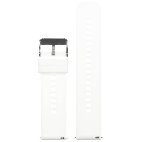 Pasek gumowy do zegarka U27 - biały/srebrny - 22mm Pasek gumowy do zegarka U27 - biały/srebrny - 22mm