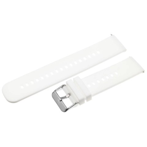 Pasek gumowy do zegarka U27 - biały/srebrny - 22mm Pasek gumowy do zegarka U27 - biały/srebrny - 22mm