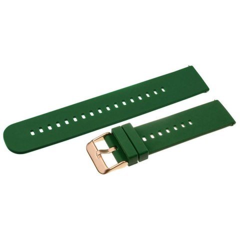 Pasek gumowy do zegarka U27 - ciemnozielony/rosegold - 18mm Pasek gumowy do zegarka U27 - ciemnozielony/rosegold - 18mm
