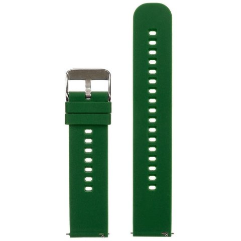 Pasek gumowy do zegarka U27 - ciemnozielony/srebrny - 20mm Pasek gumowy do zegarka U27 - ciemnozielony/srebrny - 20mm