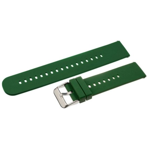 Pasek gumowy do zegarka U27 - ciemnozielony/srebrny - 20mm Pasek gumowy do zegarka U27 - ciemnozielony/srebrny - 20mm