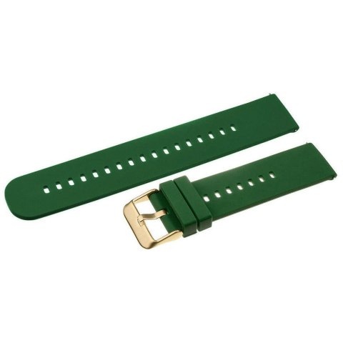 Pasek gumowy do zegarka U27 - ciemnozielony/złoty - 18mm Pasek gumowy do zegarka U27 - ciemnozielony/złoty - 18mm