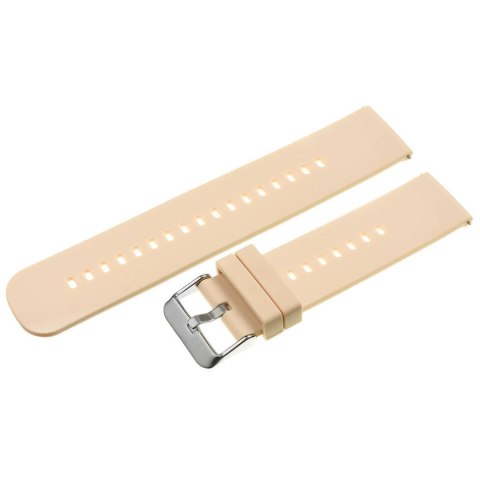 Pasek gumowy do zegarka U27 - kremowy/srebrny - 18mm Pasek gumowy do zegarka U27 - kremowy/srebrny - 18mm