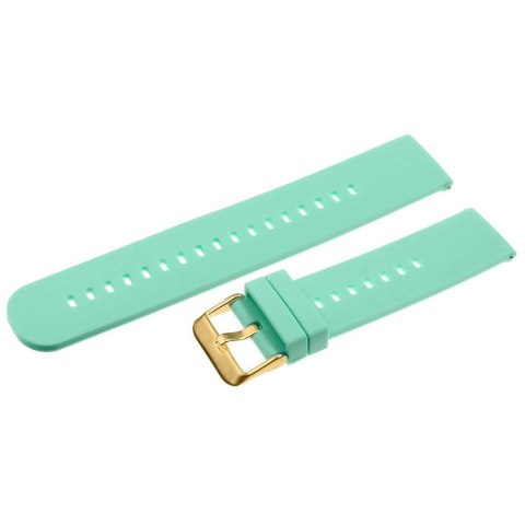 Pasek gumowy do zegarka U27 - miętowy/złoty - 22mm Pasek gumowy do zegarka U27 - miętowy/złoty - 22mm