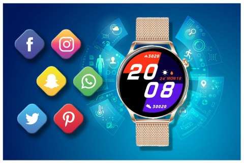SMARTWATCH DAMSKI Rubicon RNCE81 - WYKONYWANIE POŁĄCZEŃ, PULSOKSYMETR (sr045b) SMARTWATCH DAMSKI Rubicon RNCE81 - WYKONYWANIE POŁĄCZEŃ, PULSOKSYMETR (sr045b)