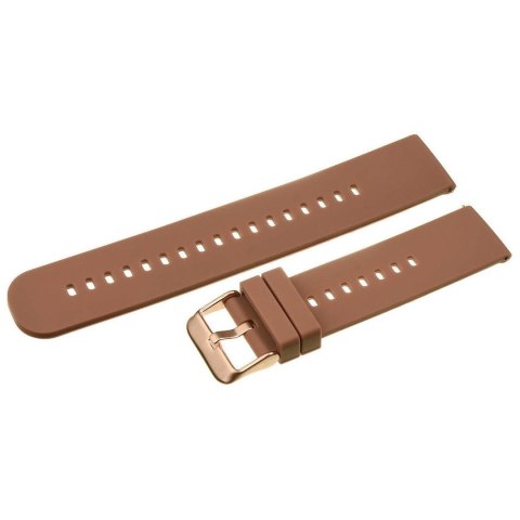 Pasek gumowy do zegarka U27 - brązowy/rosegold - 22mm Pasek gumowy do zegarka U27 - brązowy/rosegold - 22mm