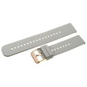 Pasek gumowy do zegarka U27 - jasny szary/rosegold - 22mm