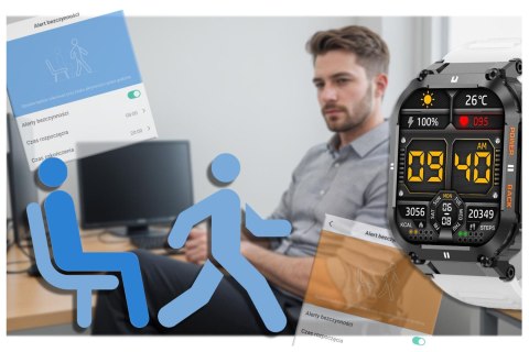 SMARTWATCH MĘSKI GRAVITY GT6-8 - WYKONYWANIE POŁĄCZEŃ, MONITOR SNU (sg020h) SMARTWATCH MĘSKI GRAVITY GT6-8 - WYKONYWANIE POŁĄCZEŃ, MONITOR SNU (sg020h)