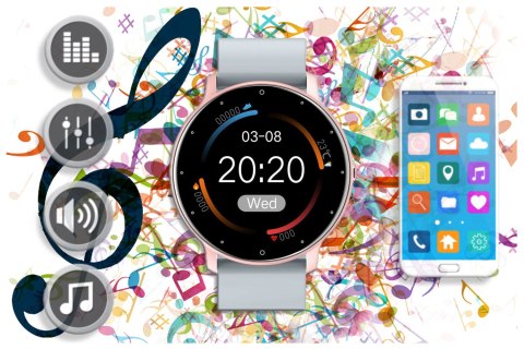 SMARTWATCH UNISEX GRAVITY GT1-8 - PULSOMETR, WŁASNE TARCZE (sg015h) SMARTWATCH UNISEX GRAVITY GT1-8 - PULSOMETR, WŁASNE TARCZE (sg015h)
