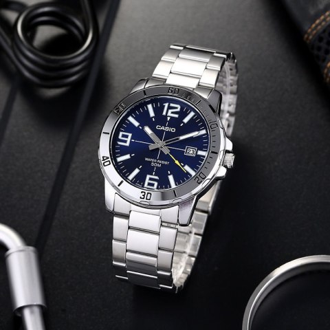 ZEGAREK MĘSKI CASIO MTP-VD01D-2B (zd175a) + BOX ZEGAREK MĘSKI CASIO MTP-VD01D-2B (zd175a) + BOX