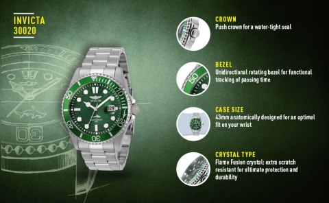 ZEGAREK MĘSKI INVICTA PRO DIVER 30020 - WR100 + BOX ZEGAREK MĘSKI INVICTA PRO DIVER 30020 - WR100 + BOX
