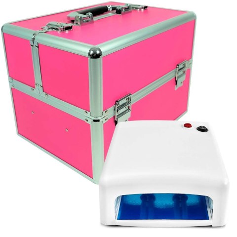 Zestaw kuferek różowy mały + lampa UV Zestaw kuferek różowy mały + lampa UV