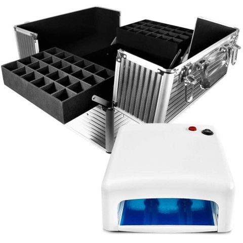 Zestaw kuferek srebrny mały + lampa UV Zestaw kuferek srebrny mały + lampa UV